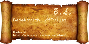 Bedekovich Líviusz névjegykártya